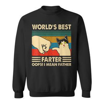 Worlds Best Farter I Mean Father Fathers Day Cat Dad Sweatshirt - Seseable