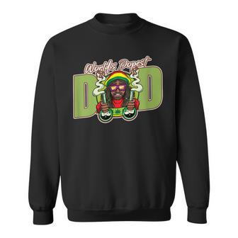 World's Dopest Dad Cannabis Smoking Daddy Father's Day Sweatshirt - Monsterry AU