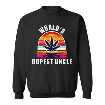 World's Dopest Uncle For Father's Day Retro Sunset Weed Men Sweatshirt - Monsterry CA