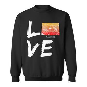 Wyoming Wy Map Souvenir Love Distressed State Sweatshirt - Monsterry AU