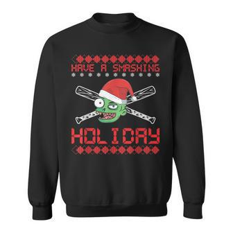 Xmas Ugly Zombie Baseball Chistmas Sweatshirt - Monsterry UK