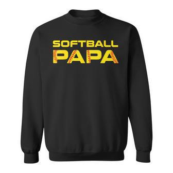 Yellow Print Softball Papa Sweatshirt - Monsterry CA