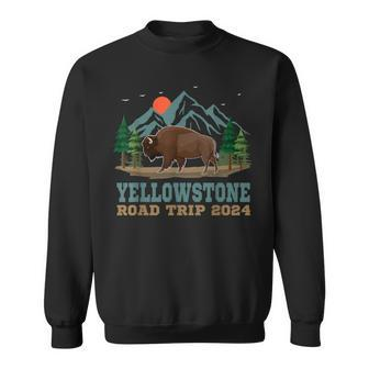 Yellowstone National Park Family Road Trip 2024 Bison Buffal Sweatshirt - Monsterry