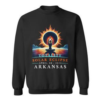 Yoga Total Solar Eclipse 2024 Arkansas Sweatshirt - Seseable