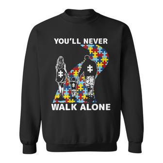 You'll Never Walk Alone Autism Awareness On Back Sweatshirt - Monsterry UK