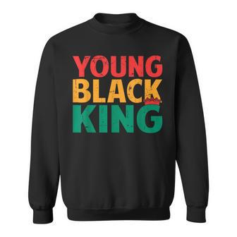 Young Black King African American Black Heritage Afro Boys Sweatshirt - Seseable
