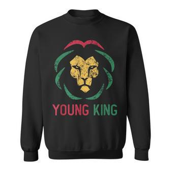 Young King African Lion Boy Black History Month African Boys Sweatshirt - Thegiftio UK