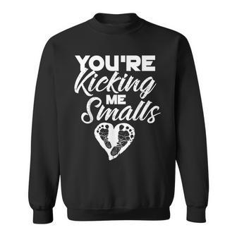 You're Kicking Me Smalls Cute Pregnant Baseball Sweatshirt - Monsterry DE