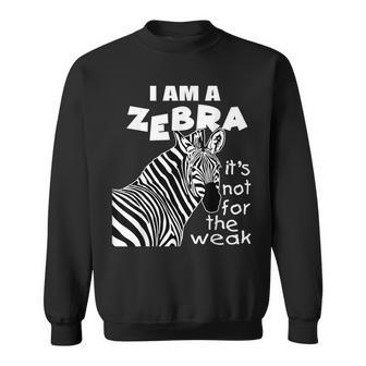 Zebra Ribbon's Not For The Weak Support Cvid Awareness Sweatshirt - Monsterry