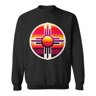 Zia-Symbol Im Retromodernenintage-Stil Im Bundesstaat New Mexico Sweatshirt - Seseable
