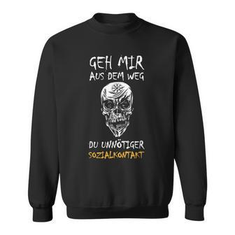 Zombie Skull Sweatshirt - Vermeide unnötigen Sozialkontakt, Lustiges Motiv - Seseable