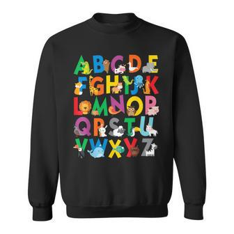 Zoo Animal Alphabet Abcs Learning Letters Boys Girls Sweatshirt - Seseable