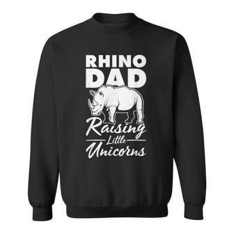 Zoology Animal Rhino Rhino Dad Little Unicorns Rhinoceros Sweatshirt - Monsterry DE