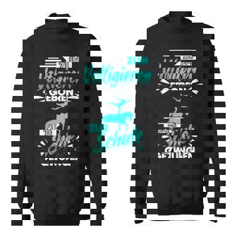 Zum Voltigieren Geboren Zur Schule Gezwungen German Langu Sweatshirt - Seseable