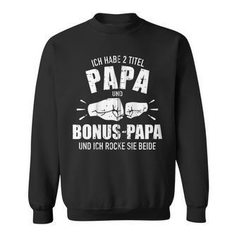 Zwei Titel Papa Und Bonus Papa Und Rocke Sie Beide Fäuste Kapuzenjacke Sweatshirt - Geschenkecke