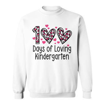 100 Days Of Loving Kindergarten Heart 100Th Day Of School Sweatshirt - Thegiftio UK