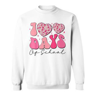 100 Days Of School Pink Disco Hearts 100Th Day Of School Sweatshirt - Seseable