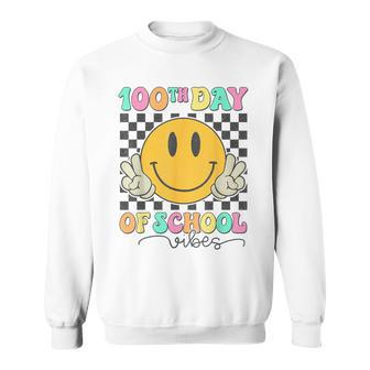 100Th Day Of School Vibes Cute Smile Face 100 Days Of School Sweatshirt - Seseable