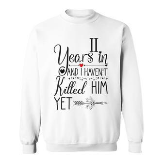 11Th Wedding Anniversary For Her 11 Years Of Marriage Sweatshirt - Monsterry
