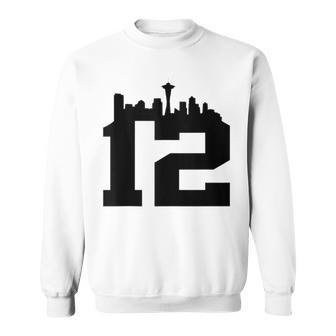 12Th Man Seattle Skyline Fan Sweatshirt - Monsterry