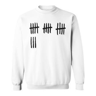 18Th Birthday Outfit 18 Years Old Tally Marks Anniversary Sweatshirt - Monsterry