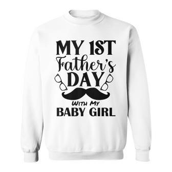 My 1St Fathers Day Baby Girl Outfit New Dad Daddy Sweatshirt - Thegiftio UK