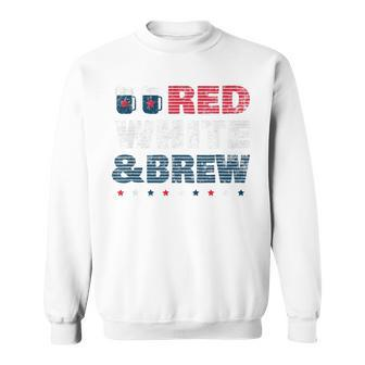 4Th Of July Usa Flag Beer Partying Patriotic Striped Sweatshirt - Monsterry