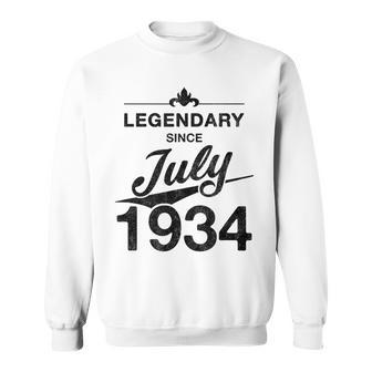 90Th Birthday 90 Year Old Born In July 1934 Vintage Sweatshirt - Monsterry