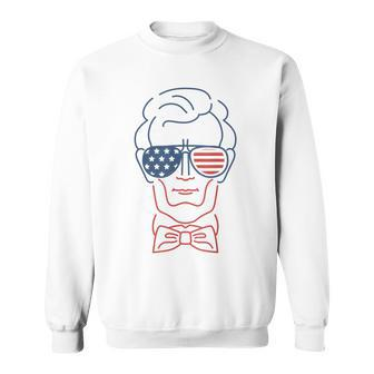 Abe Line Drawing Usa 4Th Of July President Abraham Lincoln Sweatshirt - Monsterry