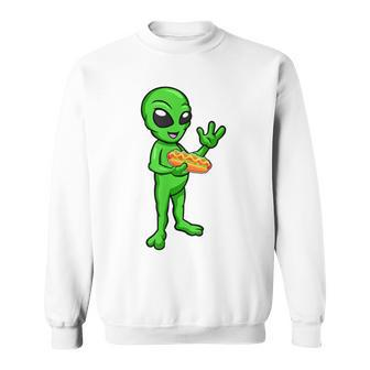 Alien Lover Ufo Alien Eating Hot-Dog Cool Alien Sweatshirt - Monsterry