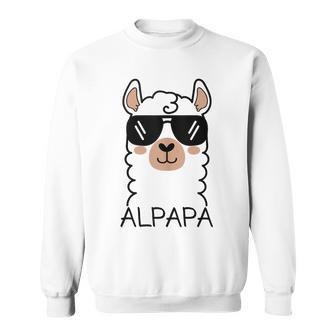 Alpapa Alpaca Llama Lover Father's Day Animals Daddy Sweatshirt - Thegiftio UK