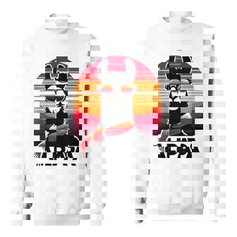 Alpapa Llama Retro With Sunglasses Dad Alpaca Father's Day Sweatshirt - Thegiftio