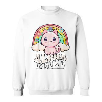 Alpha Male Cat Rainbow Sweatshirt - Seseable