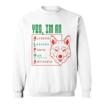 Alpha Wolf Italian Essen Ja Ich Bin Ein Alfredo Lasagna Panini Sweatshirt - Seseable