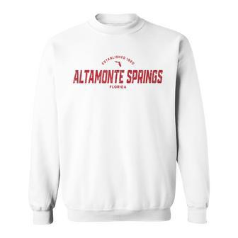 Altamonte Springs Florida Fl Vintage Athletic Red Sports Log Sweatshirt - Monsterry CA