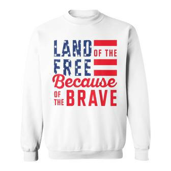 America Land Of The Free Because Of The Brave Retro Sweatshirt - Monsterry DE