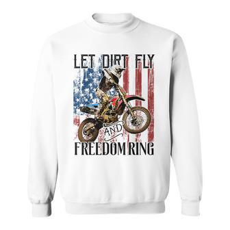 American Flag 4Th Of July Dirt Bike Motocross Racing Sweatshirt - Monsterry