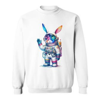 Astronaut Bunny Easter Day Rabbit Usa Outer Space Sweatshirt - Monsterry UK