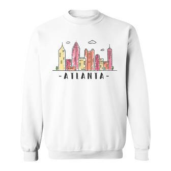 Atlanta Skyline Georgia Colorful City Souvenir Sweatshirt - Monsterry