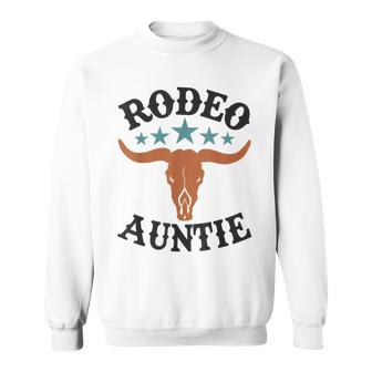 Auntie First Birthday Cowboy Western Rodeo Party Matching Sweatshirt - Monsterry