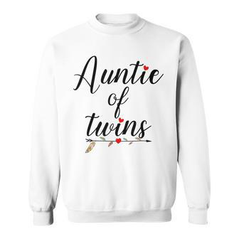 Auntie Of Twins Double Heart Pregnancy Announcement Sweatshirt - Monsterry AU