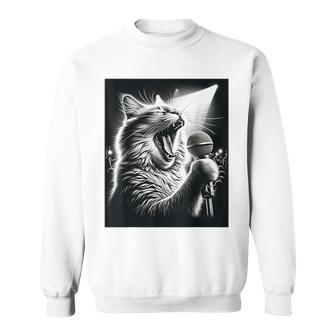Band Musician Vocalist Singer Cat Singing Sweatshirt - Monsterry DE