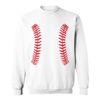 Baseball Stitches Ball Double Stitches Softball Sweatshirt - Monsterry CA