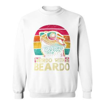 Bearded Dragon Weirdo With The Beardo Retro Sunset Sweatshirt - Monsterry CA