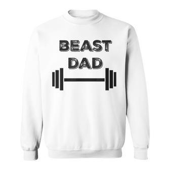 Beast Dad Barbell Father's Day Fit Workout Trainer Sweatshirt - Monsterry UK