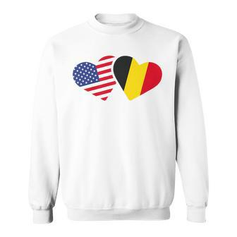 Belgium Usa Flag T Heart Belgian Americans Love Cute Sweatshirt - Monsterry AU