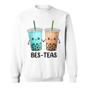 Bes Teas Besties Boba Tea Bubble Tea Kawaii Best Friend Pun Sweatshirt - Monsterry