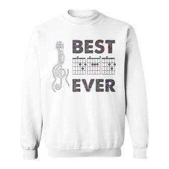 Best Dad Ever Electric Guitar Chords Fathers Day Sweatshirt - Monsterry