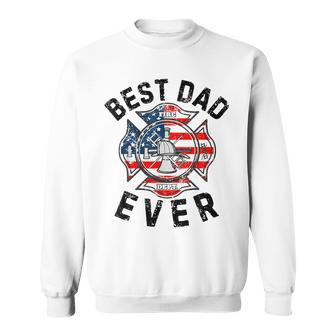 Best Dad Ever Symbol American Flag Firefighter Fathers Day Sweatshirt - Thegiftio UK