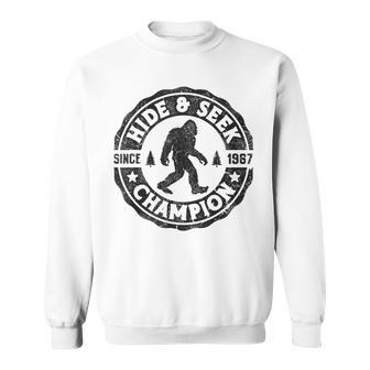 Bigfoot Hide And Seek Champion Sasquatch Retro Vintage Sweatshirt - Thegiftio UK